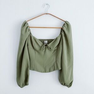NWOT Aritzia Wilfred Novella Blouse Sage Green - Size XS